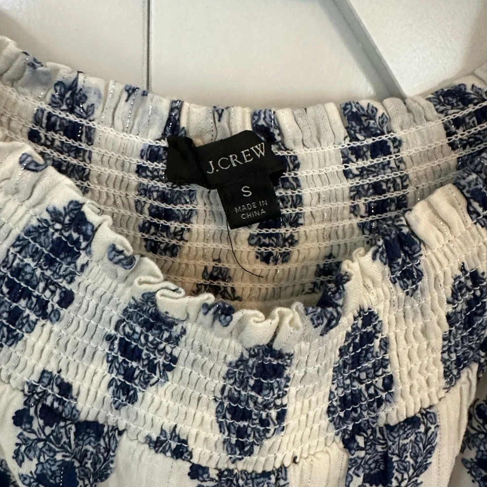 J.Crew Batik Print Puff Sleeve Mini Dress - size small - Picture 2 of 4